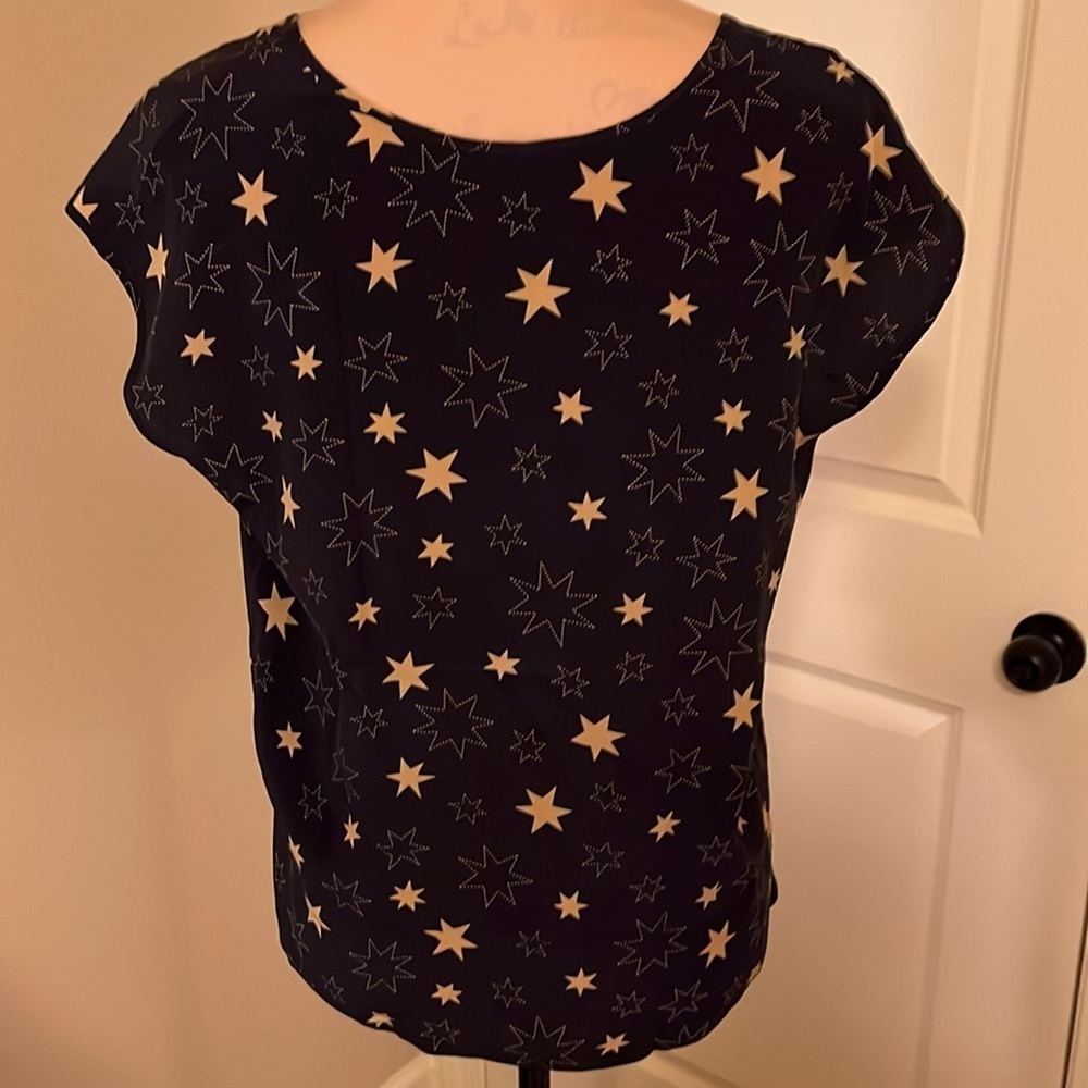 Moda international vintage silk star shell top size small - Picture 3 of 6